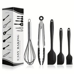 Silicone Cooking Utensil Set Metal Handle Spatula Safety Non Stick Washable