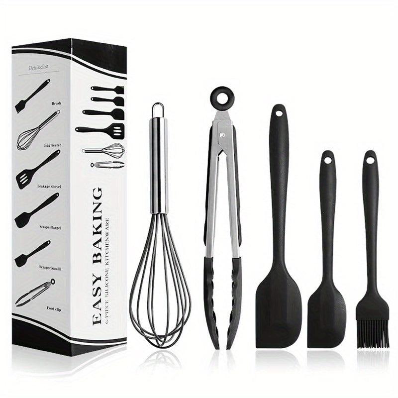Silicone Cooking Utensil Set Metal Handle Spatula Safety Non Stick Washable