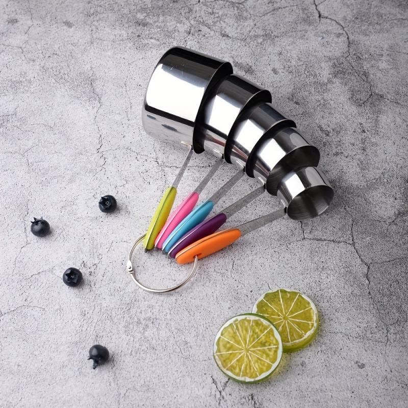 10pcs Stainless Steel Measuring Cups And Spoons Set with Silicone Handles