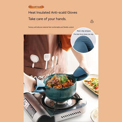 3pcs Silicone Oven Mitt Waterproof Heat Resistant Kitchen Oven Gloves