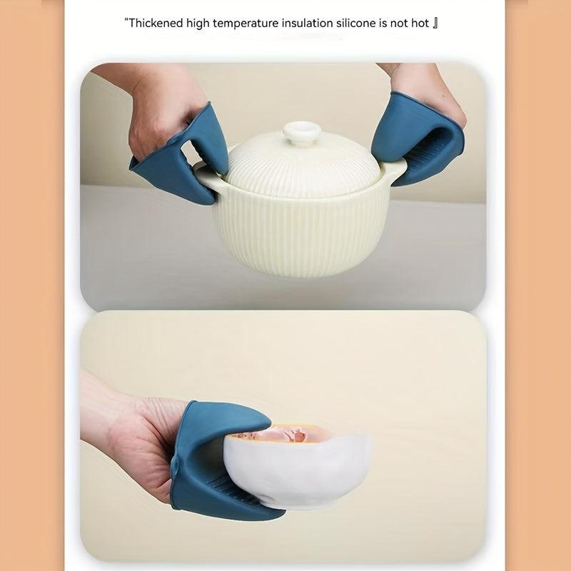 3pcs Silicone Oven Mitt Waterproof Heat Resistant Kitchen Oven Gloves