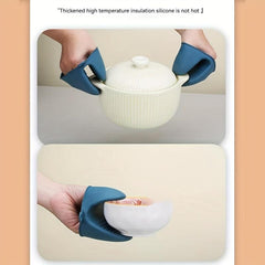 3pcs Silicone Oven Mitt Waterproof Heat Resistant Kitchen Oven Gloves