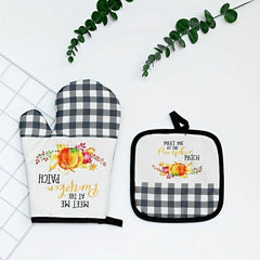 Heat Resistant Oven Mitts Set of 2 for Cooking Baking BBQ