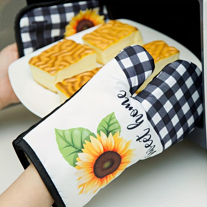 Heat Resistant Oven Mitts Set of 2 for Cooking Baking BBQ