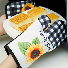 Heat Resistant Oven Mitts Set of 2 for Cooking Baking BBQ