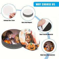 6pcs Sublimation Magnet Blanks 7.62x7.62 cm