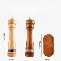 Wooden Spice Grinder Manual Sea Salt Mill Spice Crusher Reusable Spice Bottle