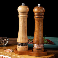 Wooden Spice Grinder Manual Sea Salt Mill Spice Crusher Reusable Spice Bottle
