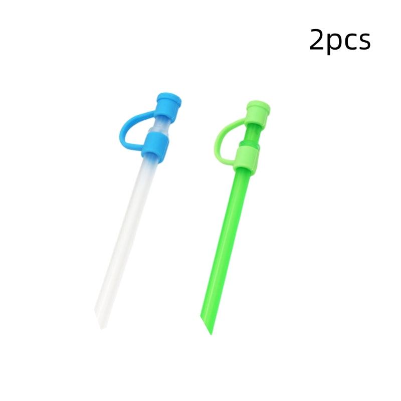 2pcs Silicone Straw Cover Reusable Straw Cap Kitchen Accessories