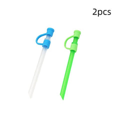 2pcs Silicone Straw Cover Reusable Straw Cap Kitchen Accessories