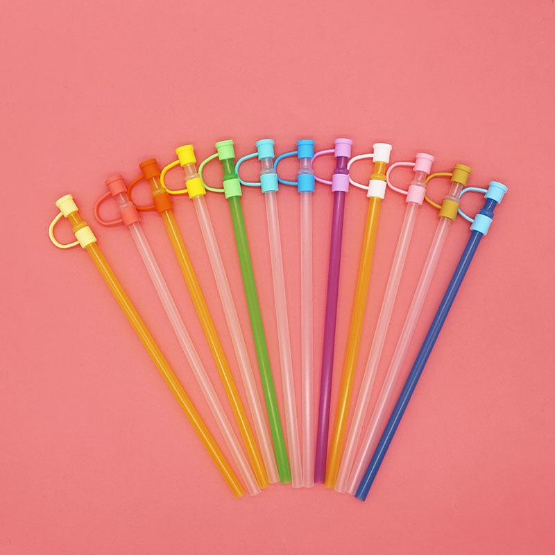 2pcs Silicone Straw Cover Reusable Straw Cap Kitchen Accessories