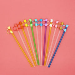 2pcs Silicone Straw Cover Reusable Straw Cap Kitchen Accessories