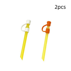 2pcs Silicone Straw Cover Reusable Straw Cap Kitchen Accessories