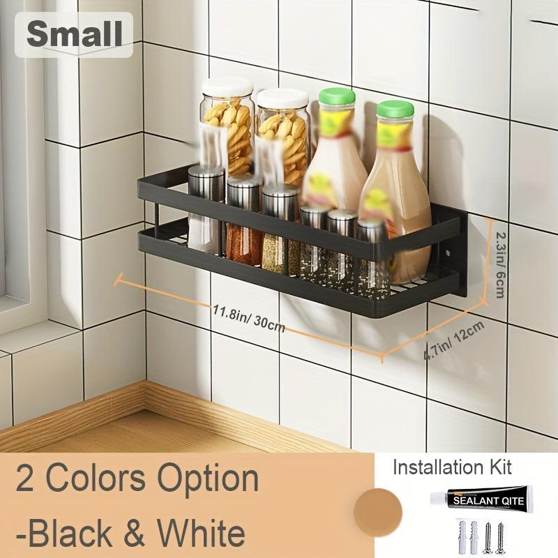 Wall Mounted Spice Rack Organizer Shelf for Kitchen Utensils