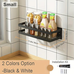Wall Mounted Spice Rack Organizer Shelf for Kitchen Utensils
