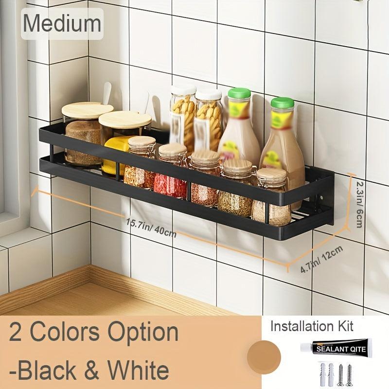 Wall Mounted Spice Rack Organizer Shelf for Kitchen Utensils