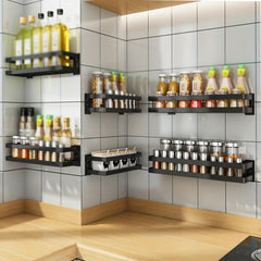 Wall Mounted Spice Rack Organizer Shelf for Kitchen Utensils