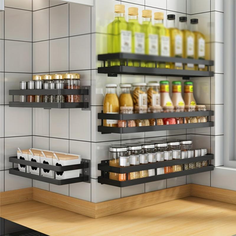 Wall Mounted Spice Rack Organizer Shelf for Kitchen Utensils