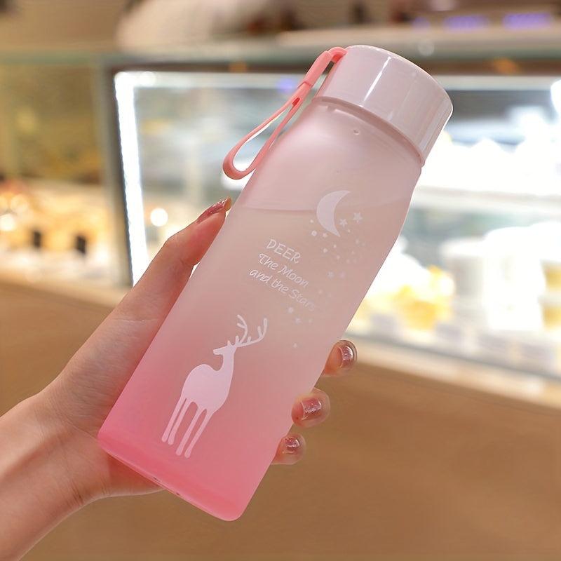 Ombre Deer Pattern Water Bottle - Large Capacity Drinking Cup