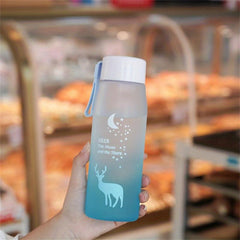Ombre Deer Pattern Water Bottle - Large Capacity Drinking Cup