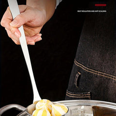 2pcs Long Handle Stainless Steel Soup Spoons for Restaurant & Home