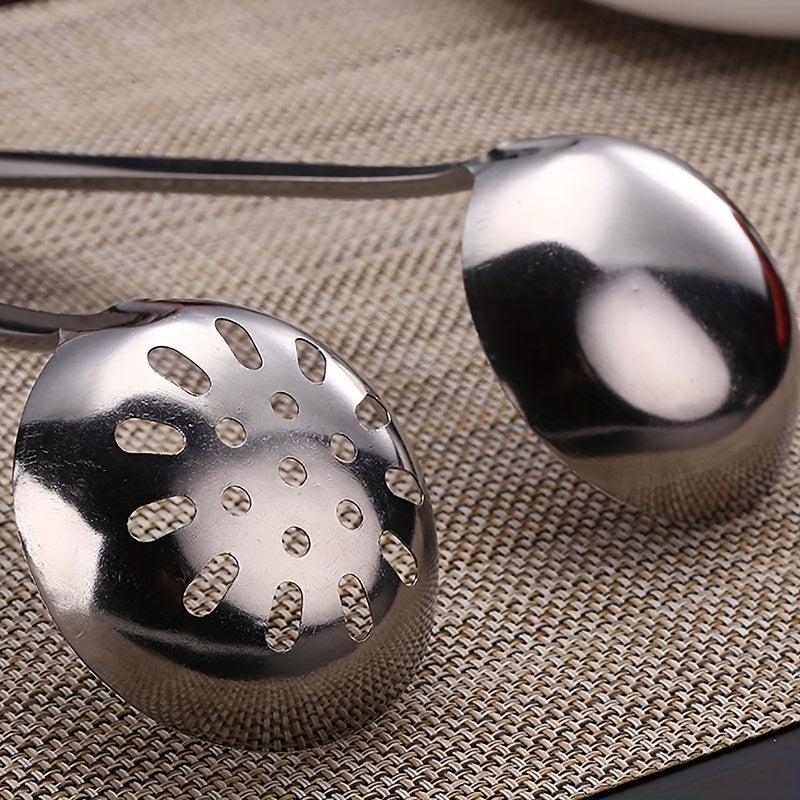 2pcs Long Handle Stainless Steel Soup Spoons for Restaurant & Home