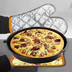 2pcs Colorful Printed Oven Mitts Heat Resistant Gloves