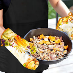 2pcs Colorful Printed Oven Mitts Heat Resistant Gloves