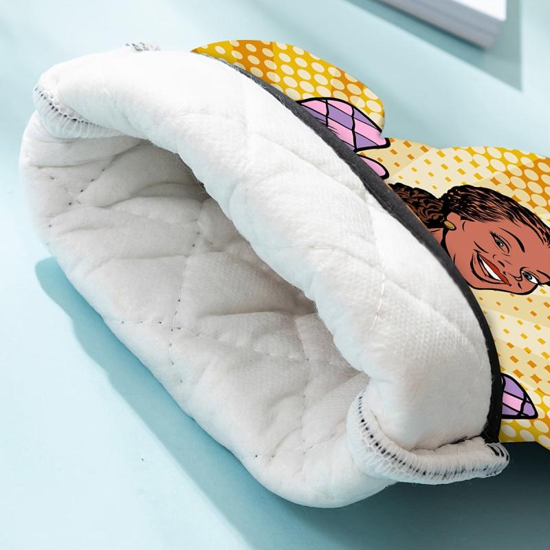 2pcs Colorful Printed Cotton Oven Mitts Heat Resistant Heat Insulation Pad