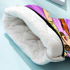 2pcs Colorful Printed Cotton Oven Mitts Heat Resistant Double Layer Gloves