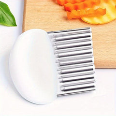 Crinkle Cutter Wavy Chopper Stainless Steel French Fry Chip Slicer