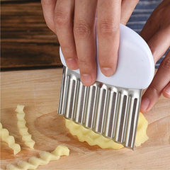 Crinkle Cutter Wavy Chopper Stainless Steel French Fry Chip Slicer