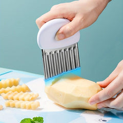 Crinkle Cutter Wavy Chopper Stainless Steel French Fry Chip Slicer