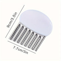 Crinkle Cutter Wavy Chopper Stainless Steel French Fry Chip Slicer