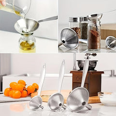 3pcs Stainless Steel Funnel Multifunctional Funnel for Liquid & Dry Ingredients