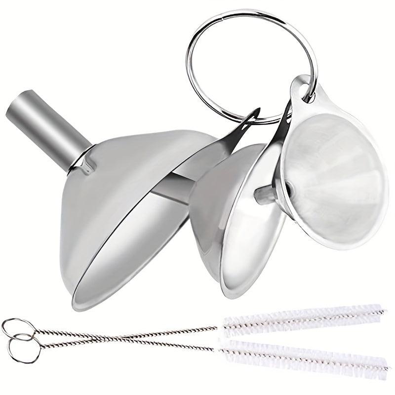 3pcs Stainless Steel Funnel Multifunctional Funnel for Liquid & Dry Ingredients