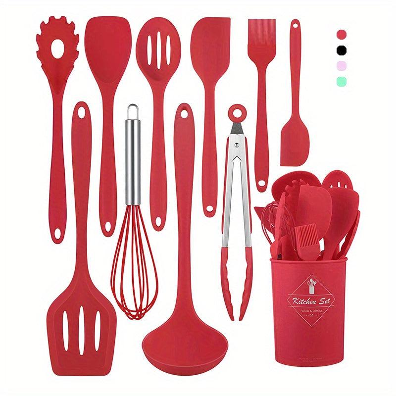 11pcs Silicone Utensil Set Safety Cooking Non Stick Turner Spatula Spoon