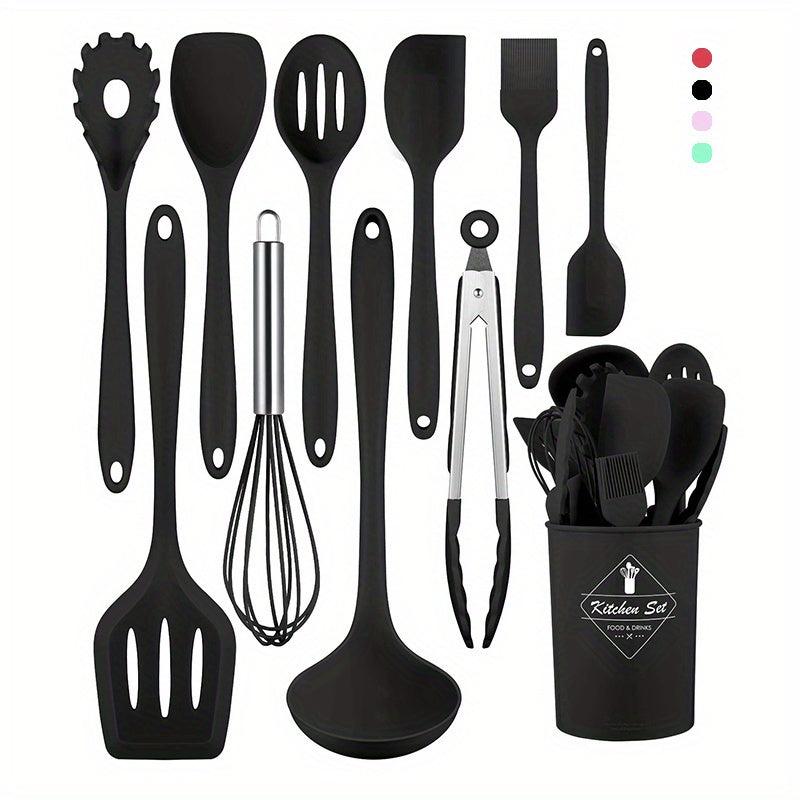 11pcs Silicone Utensil Set Safety Cooking Non Stick Turner Spatula Spoon