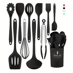 11pcs Silicone Utensil Set Safety Cooking Non Stick Turner Spatula Spoon