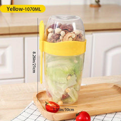 Portable Salad Cup with Fork & Lid for Lunches