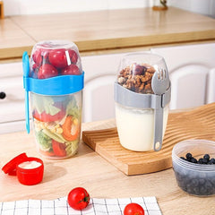 Portable Salad Cup with Fork & Lid for Lunches