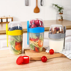 Portable Salad Cup with Fork & Lid for Lunches