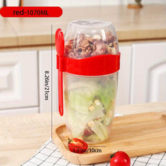 Portable Salad Cup with Fork & Lid for Lunches