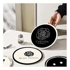 Rubber Dish Drying Mat Flower Pattern Smiley Face Coasters