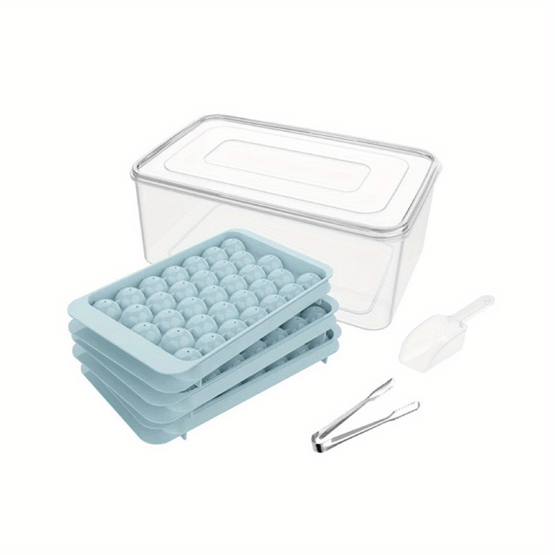 Ice Cube Mold Tray Set with Scoop & Tongs - For Cocktails, Whiskey, Coffee