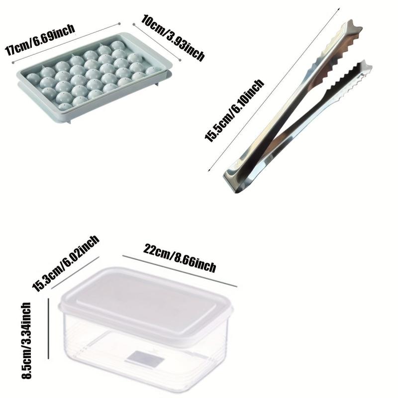 Ice Cube Mold Tray Set with Scoop & Tongs - For Cocktails, Whiskey, Coffee