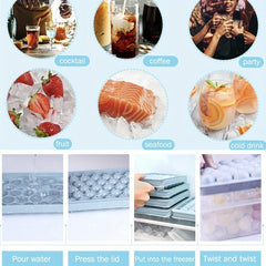 Ice Cube Mold Tray Set with Scoop & Tongs - For Cocktails, Whiskey, Coffee