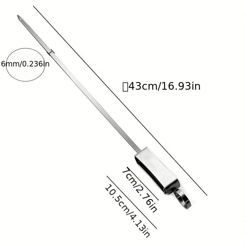 10pcs Stainless Steel BBQ Skewers, Multifunctional Metal Grilling Needle Sticks