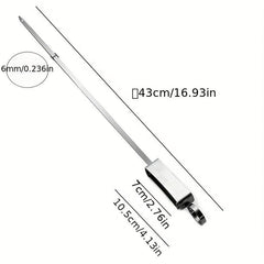 10pcs Stainless Steel BBQ Skewers, Multifunctional Metal Grilling Needle Sticks