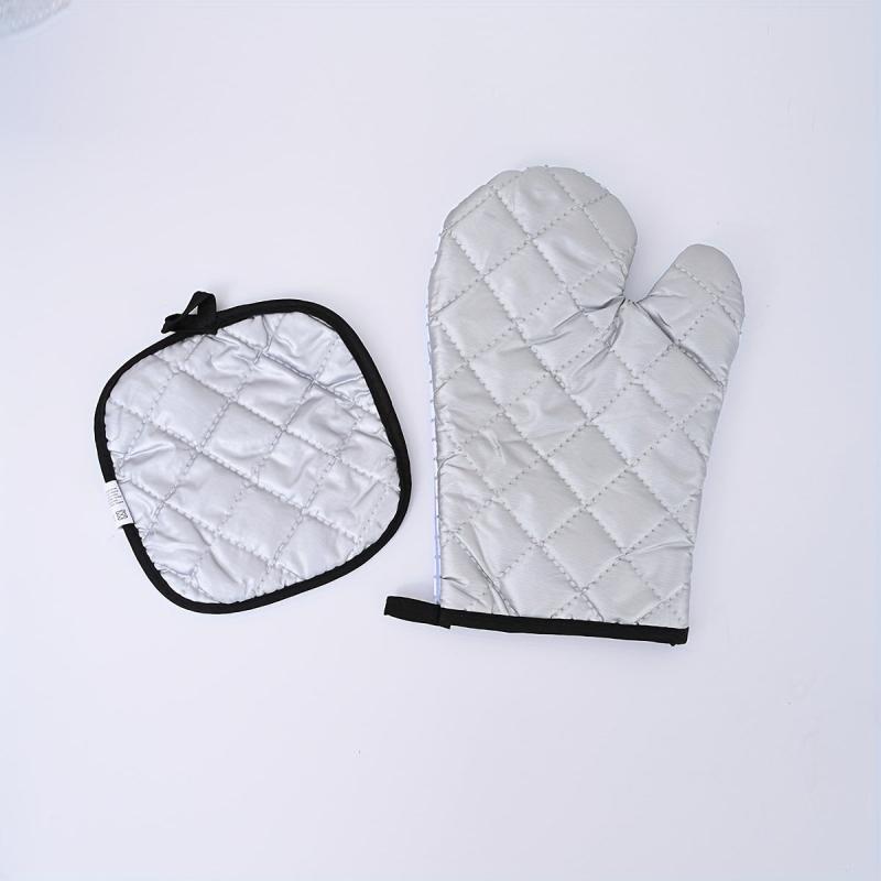 2pcs Cotton Oven Mitts Heat Insulation Pad Set Microwave Oven Double Layer